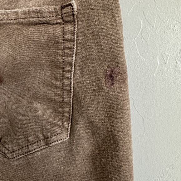 Free People Woman’s Sz 30 Frayed Ankle Crop Skinny Jeans Pants Brown Distressed - Picture 8 of 12